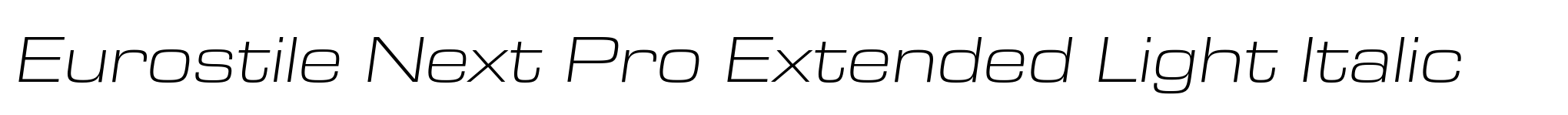 Eurostile Next Pro Extended Light Italic image
